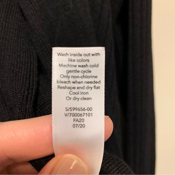 Athleta Solstice Wrap Black Cardigan Sweater Relaxed Fit large merino wool - Picture 7 of 8